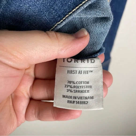 ❌SOLD Torrid Denim Crop Collarless Jacket 2X NWT 12726818 - Picture 11 of 13